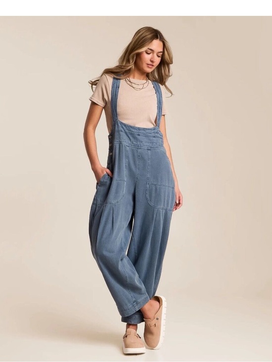 Free People Pants - Free People | We The Free • Felix Tapered Overalls Flint Stone Blue